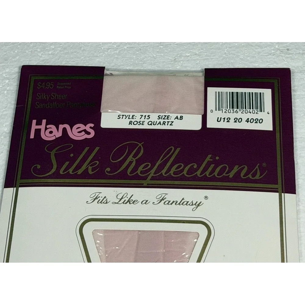 HANES SILK REFLECTIONS LOT (2) Rose Quartz Silky Sheer Pantyhose 715 AB NOS